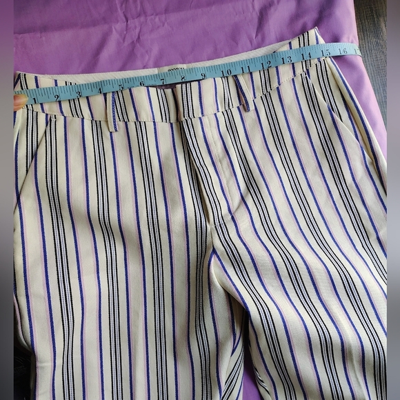 Scotch & Soda women's Lowry slim-leg mid-rise striped white dress pants sz 27. - Picture 8 of 17